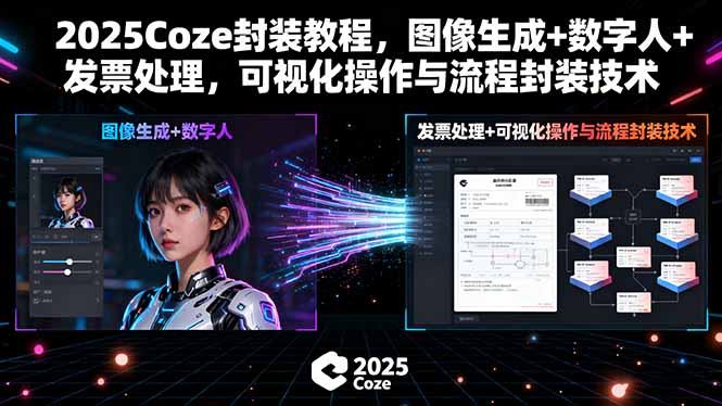 2025Coze封装教程，图像生成+数字人+发票处理，可视化操作与流程封装技术-好项目