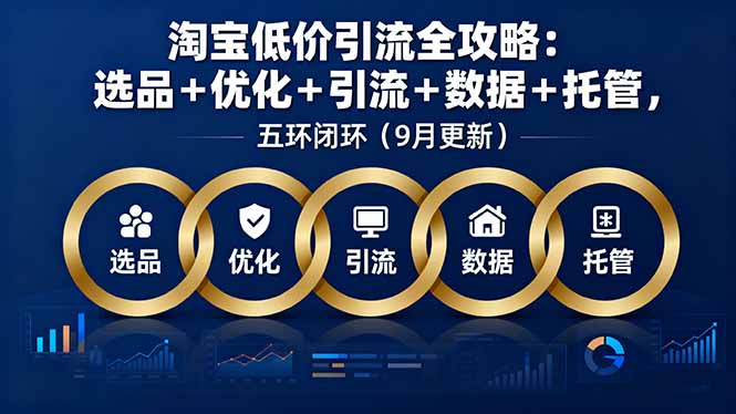 淘宝低价引流全攻略：选品＋优化＋引流＋数据＋托管，五环闭环（9月更新）-好项目