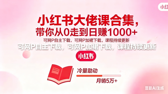 小红书大佬课合集专用链接-好项目