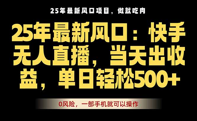25年最新无人直播玩法，当天秒出单，一部手机就可操作（16007期）-好项目