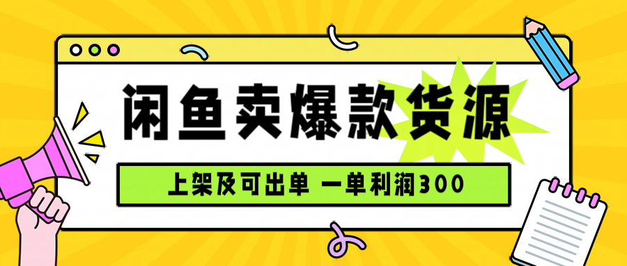 闲鱼卖爆款货源，每天利润1000，上架即出单（15977期）-好项目